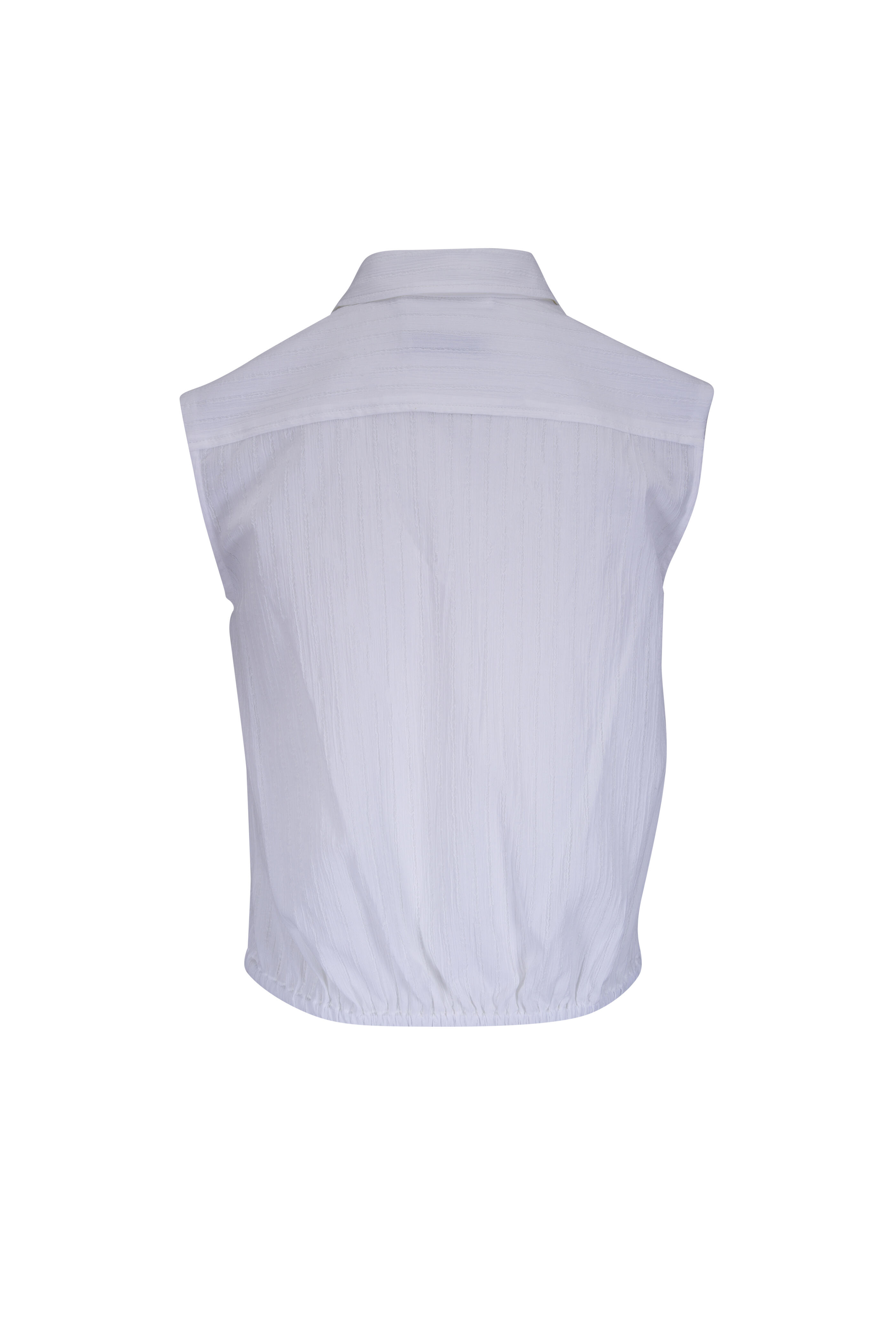 Odeeh - Milk Stripe Structured Sleeveless Cotton Blouse