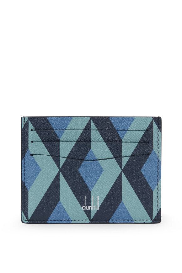 Dunhill - Cadogan Stone Blue Leather Card Case 