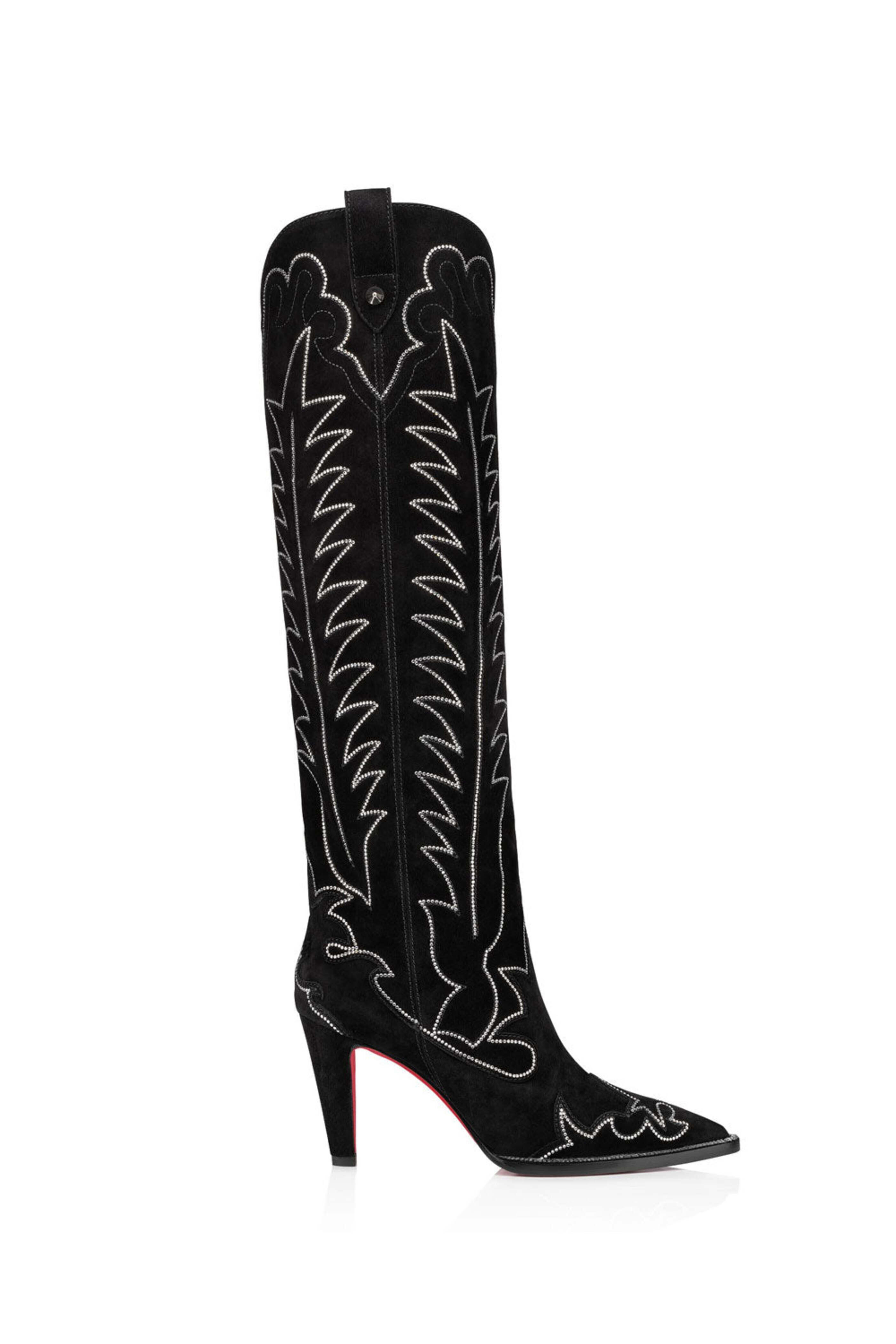 Christian Louboutin - Santia Botta Strass 85mm Western Boot in Black