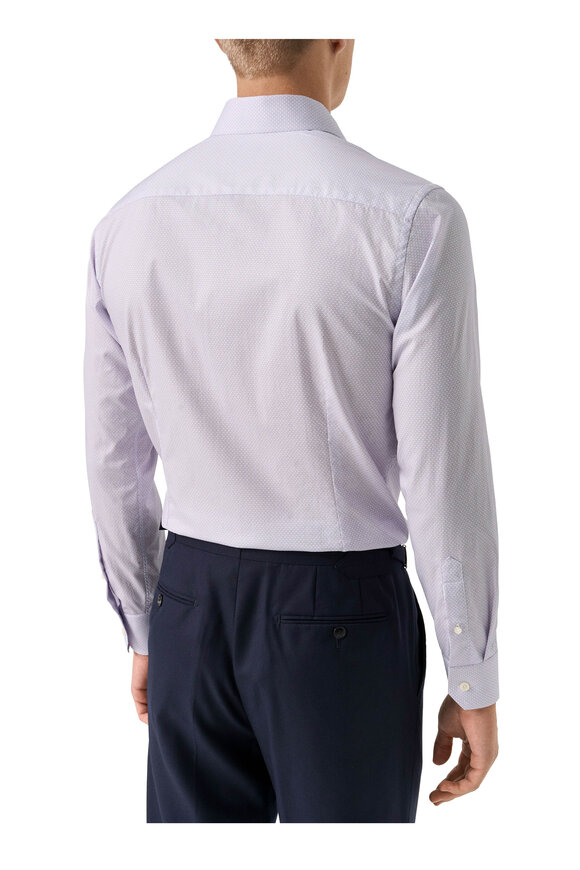 Eton Purple Print Cotton Slim Fit Dress Shirt - view 3