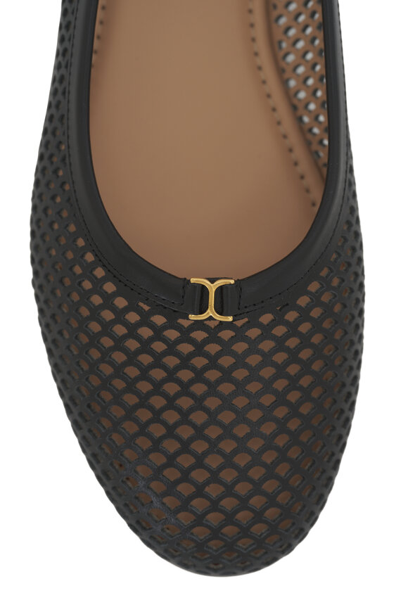 Chloé - Marcie Black Perforated Leather Ballet Flat