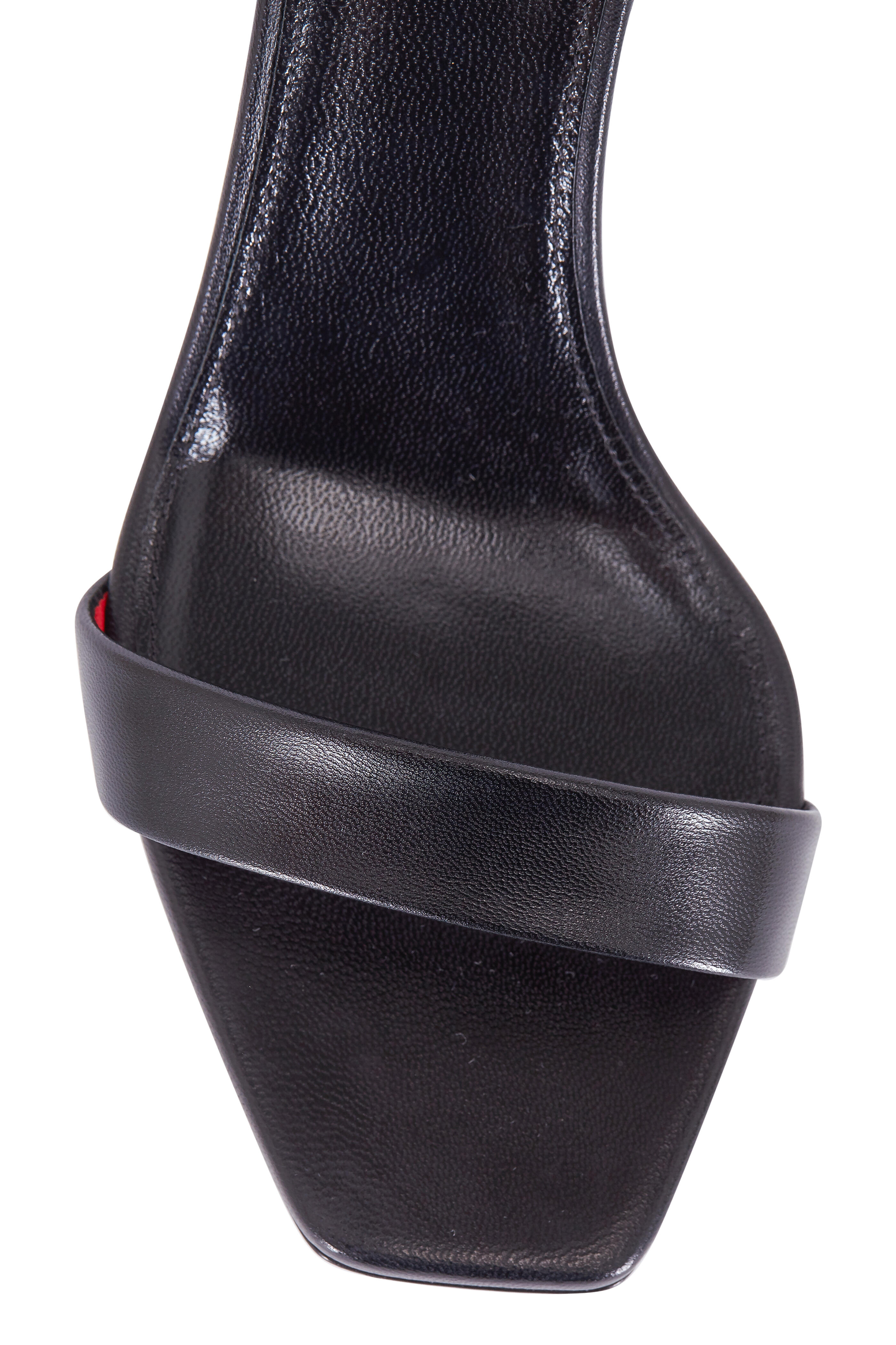 Saint Laurent - Amber Black Leather Ankle Strap Sandal, 65mm
