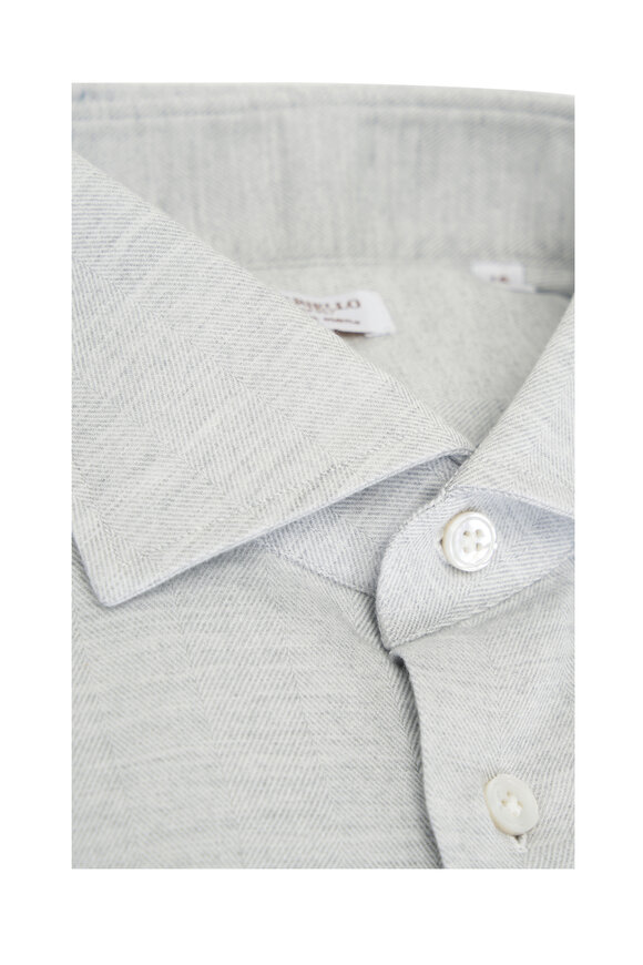 Borriello - Gray Cotton & Cashmere Dress Shirt