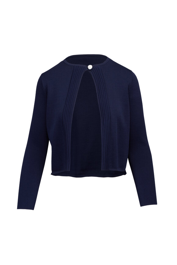 Edeline Lee Sylvia Navy Blue Knit Cardigan Jacket - view 1