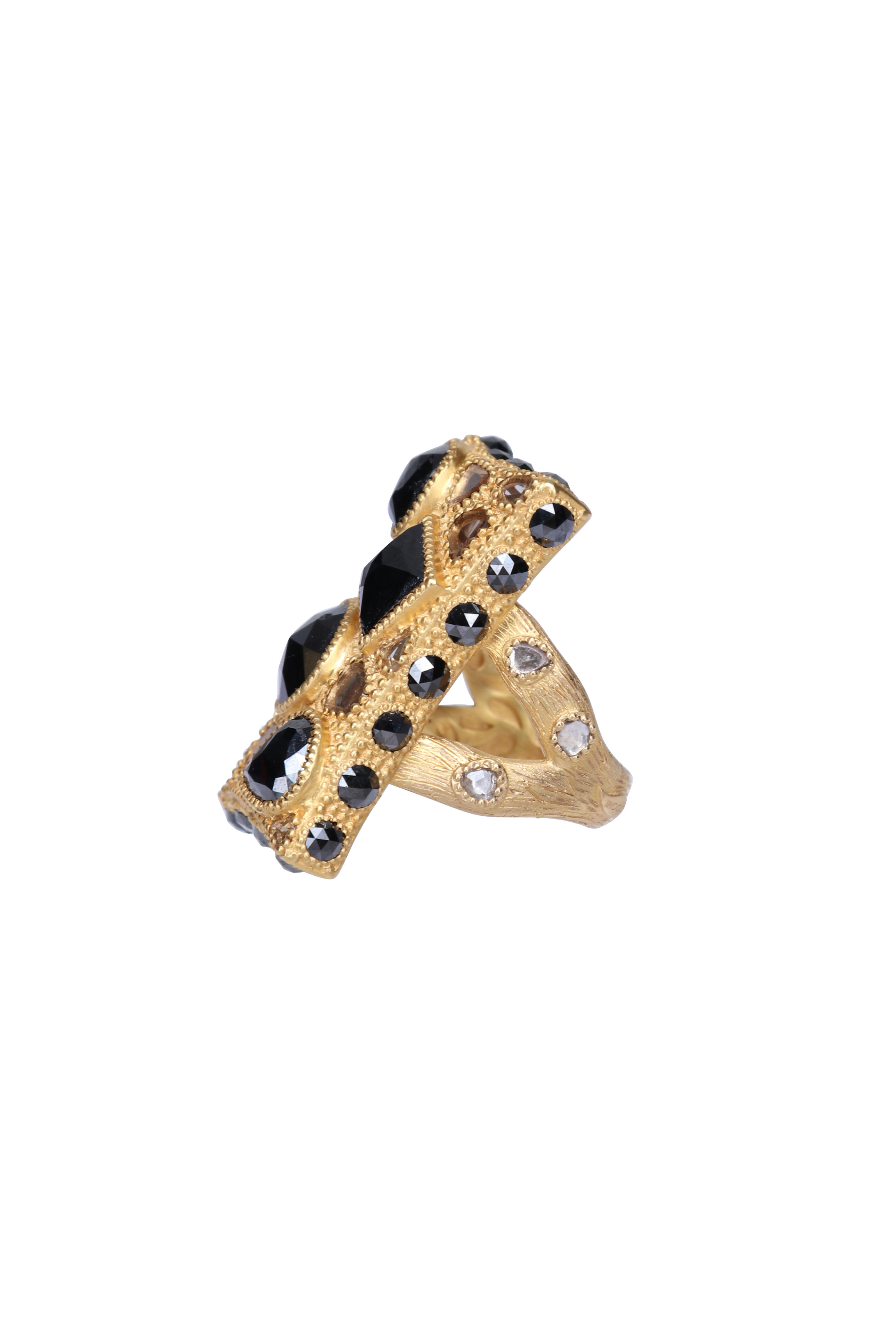 Coomi - Salt & Pepper Diamond Textured Ring