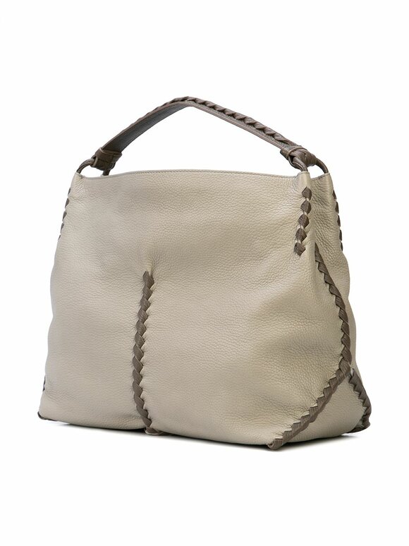 Bottega Veneta - Dark Gray Cervo Leather Braided Detail Hobo Bag