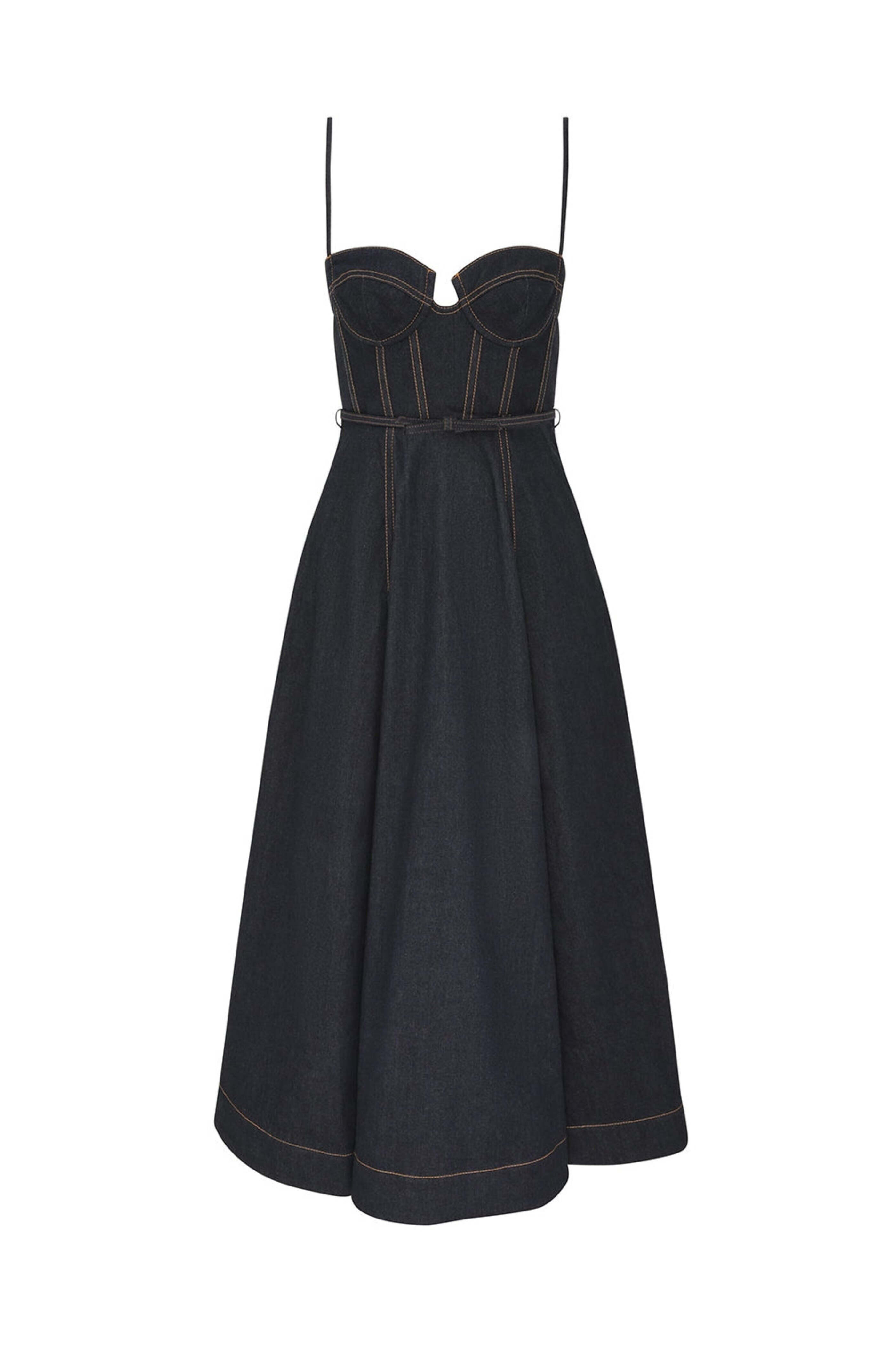 Zimmermann - Night Sky Crush Denim Corset Dress
