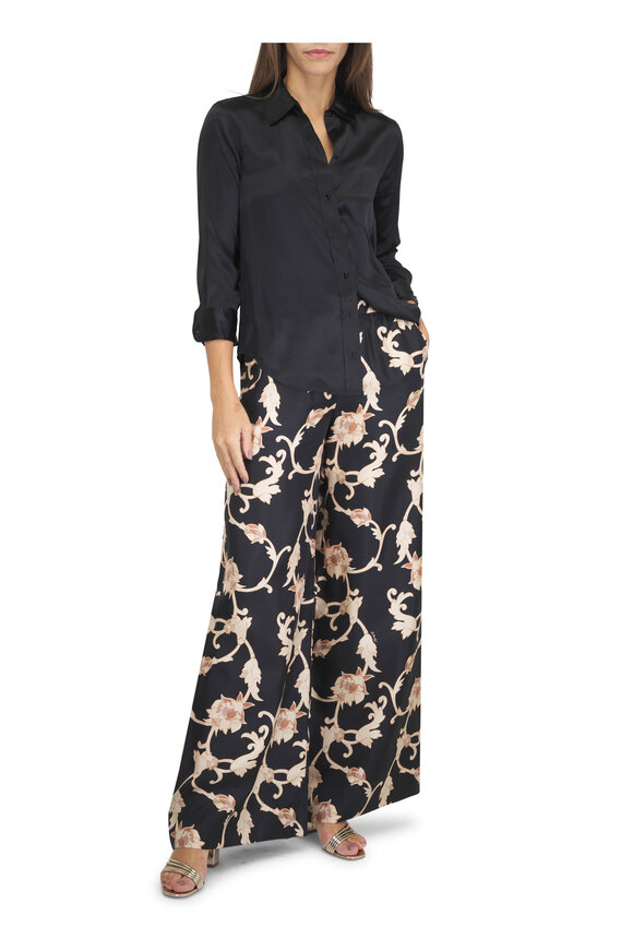 La DoubleJ Multicolor Print Silk Twill Palazzo Pant - view 2