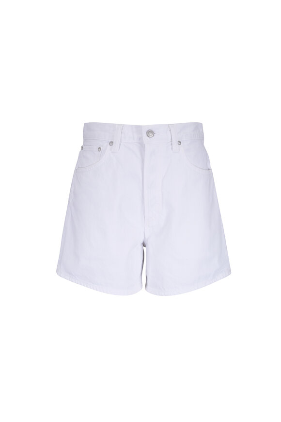 Agolde Leith Marshmallow Denim Shorts