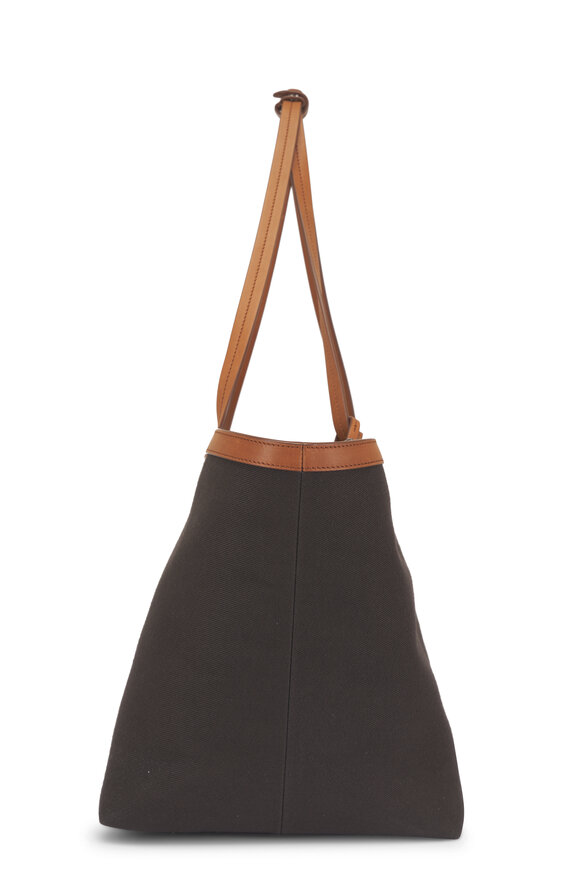 The Row Brown & Ecru Park Three Canvas Tote - view 3