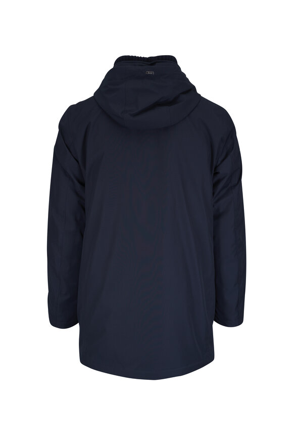 Herno Navy Hooded Long Down Parka - view 2
