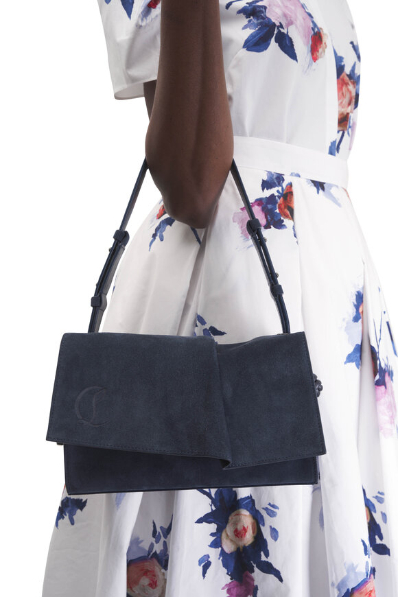 Christian Louboutin Baggy Small Navy Blue Suede Shoulder Bag - view 2