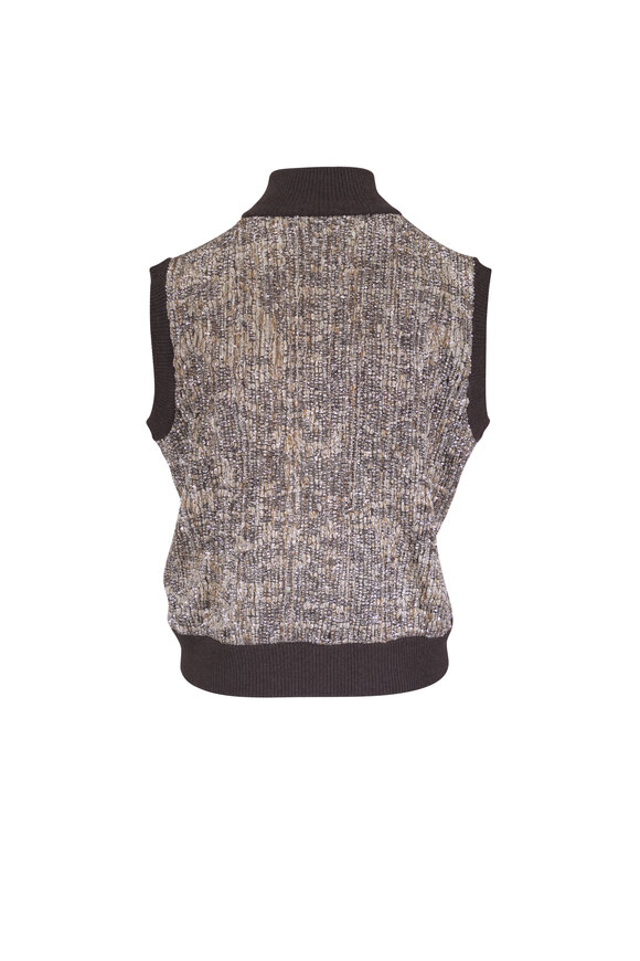 Brunello Cucinelli Silver Broken Glass Vest - view 3