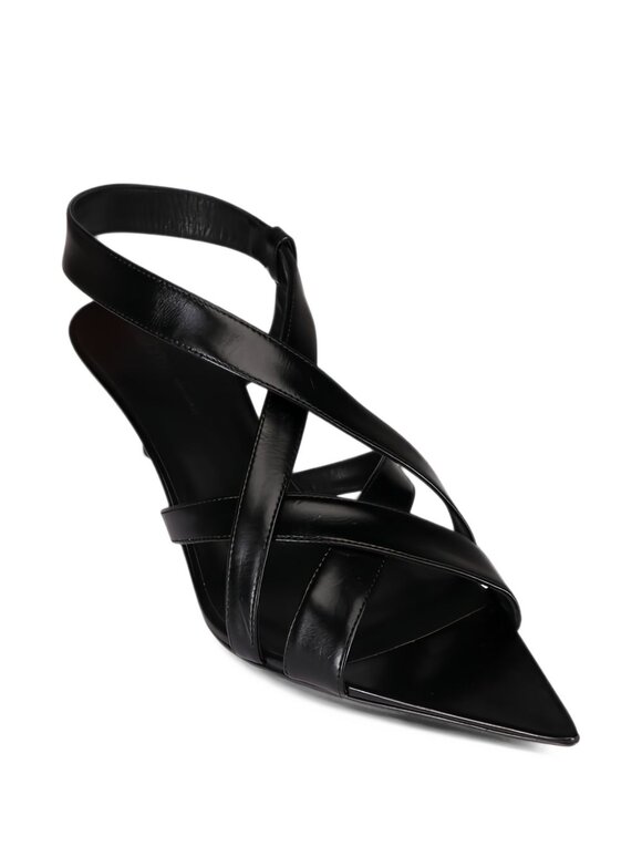 Khaite Sadie Black Leather Multi Strap Sandal, 55mm - view 5