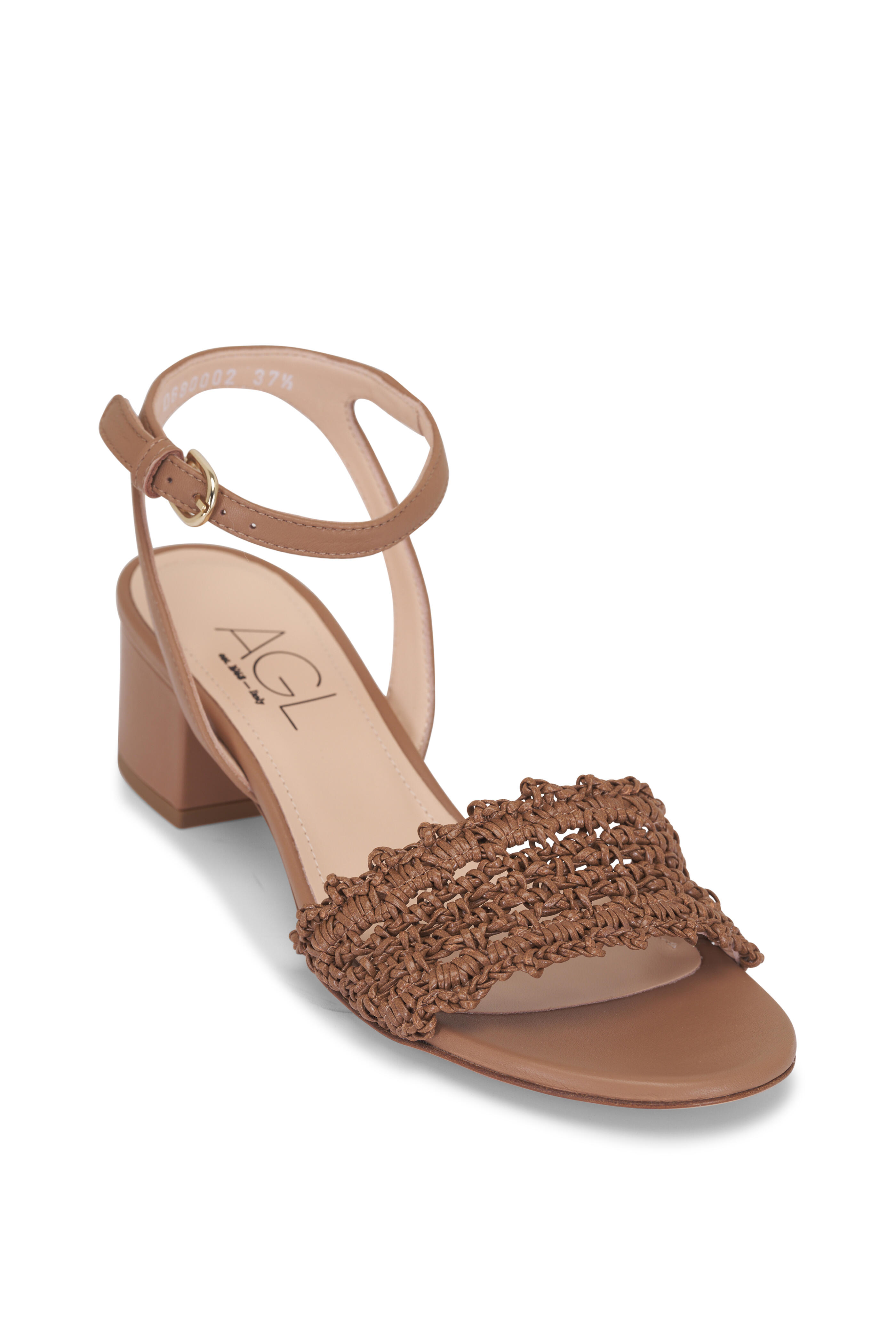 AGL - Lala Cocoa Cola Crochet Ankle Strap Sandal, 50mm