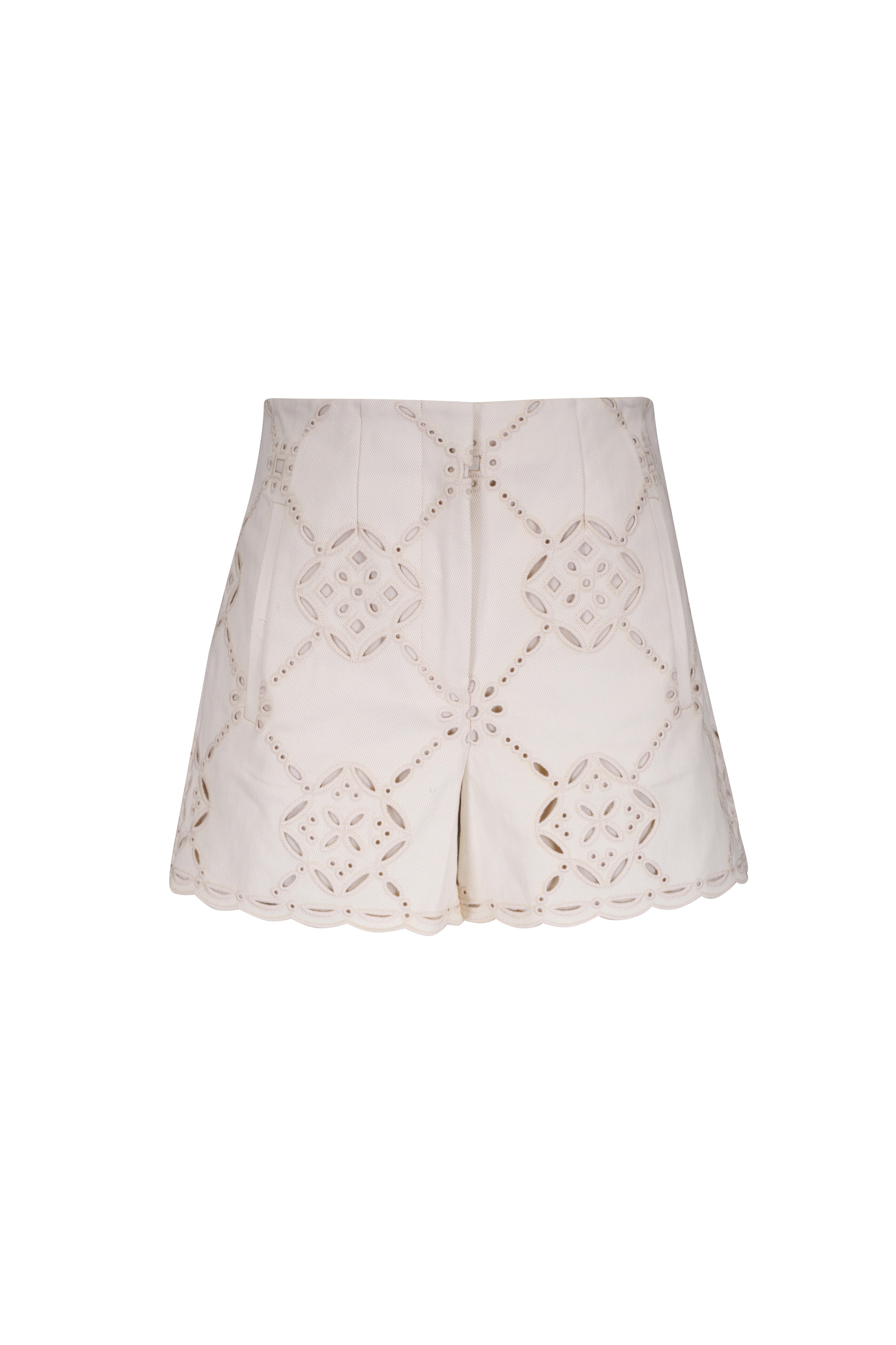 Veronica Beard - Jazmin Ecru Eyelet Shorts