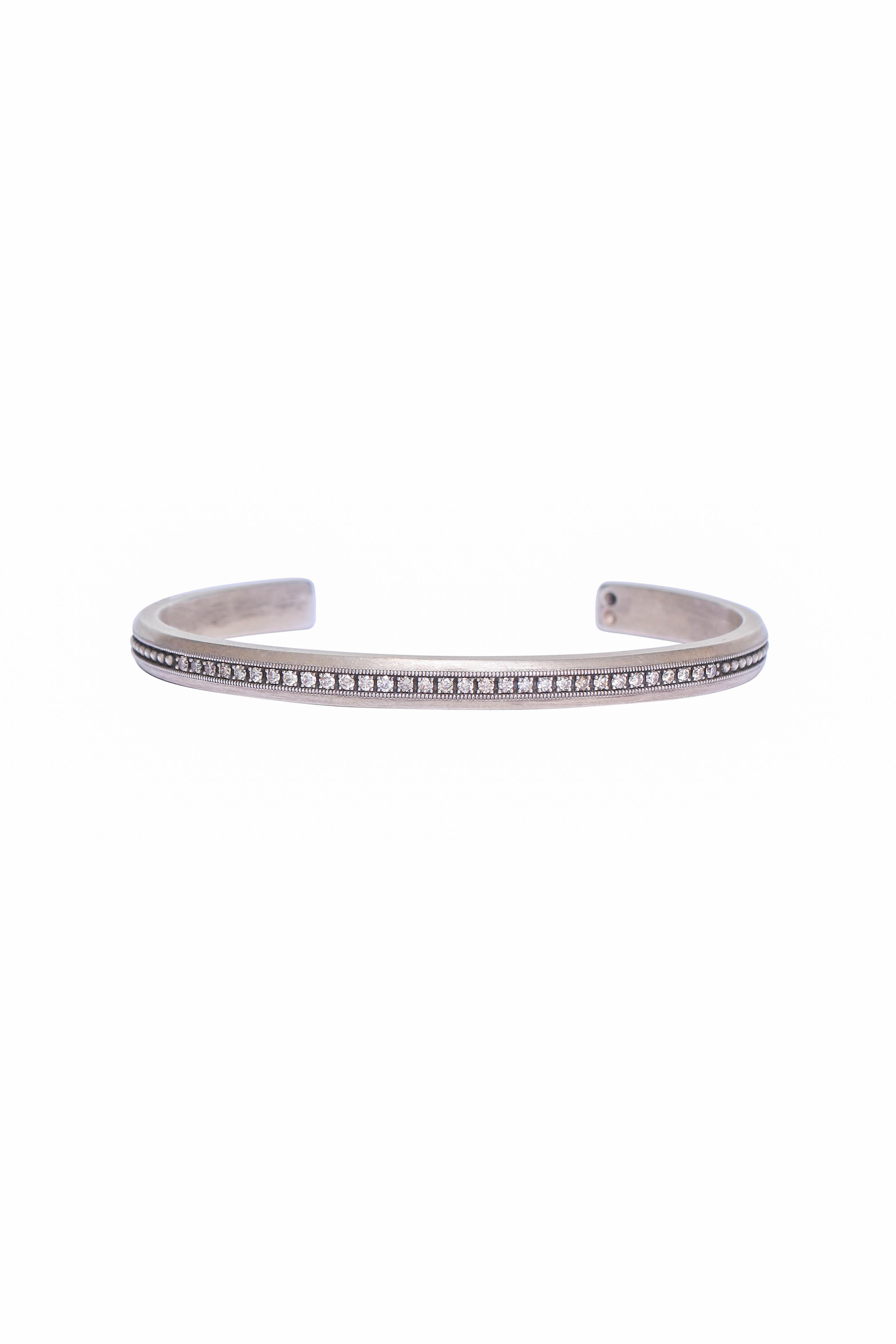 .925Suneera - Small Diamond Vintage Finish Cuff Bracelet