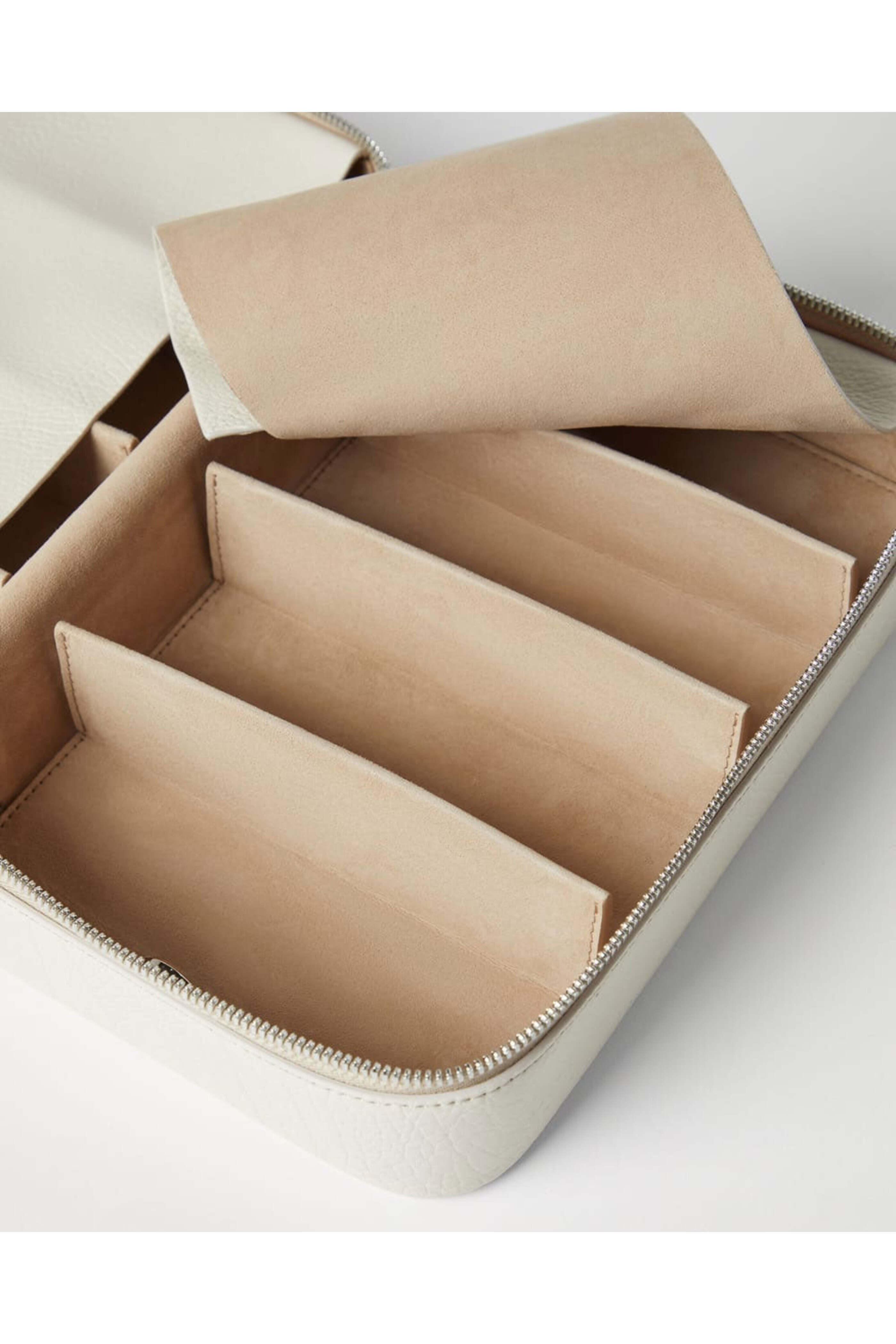 Brunello Cucinelli - Grained Calfskin Glasses Organizer in Milk