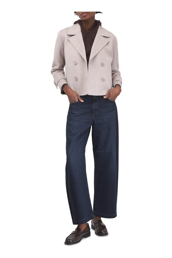 Kinross Taupe Wool & Cashmere Double-Breasted Coat - view 2