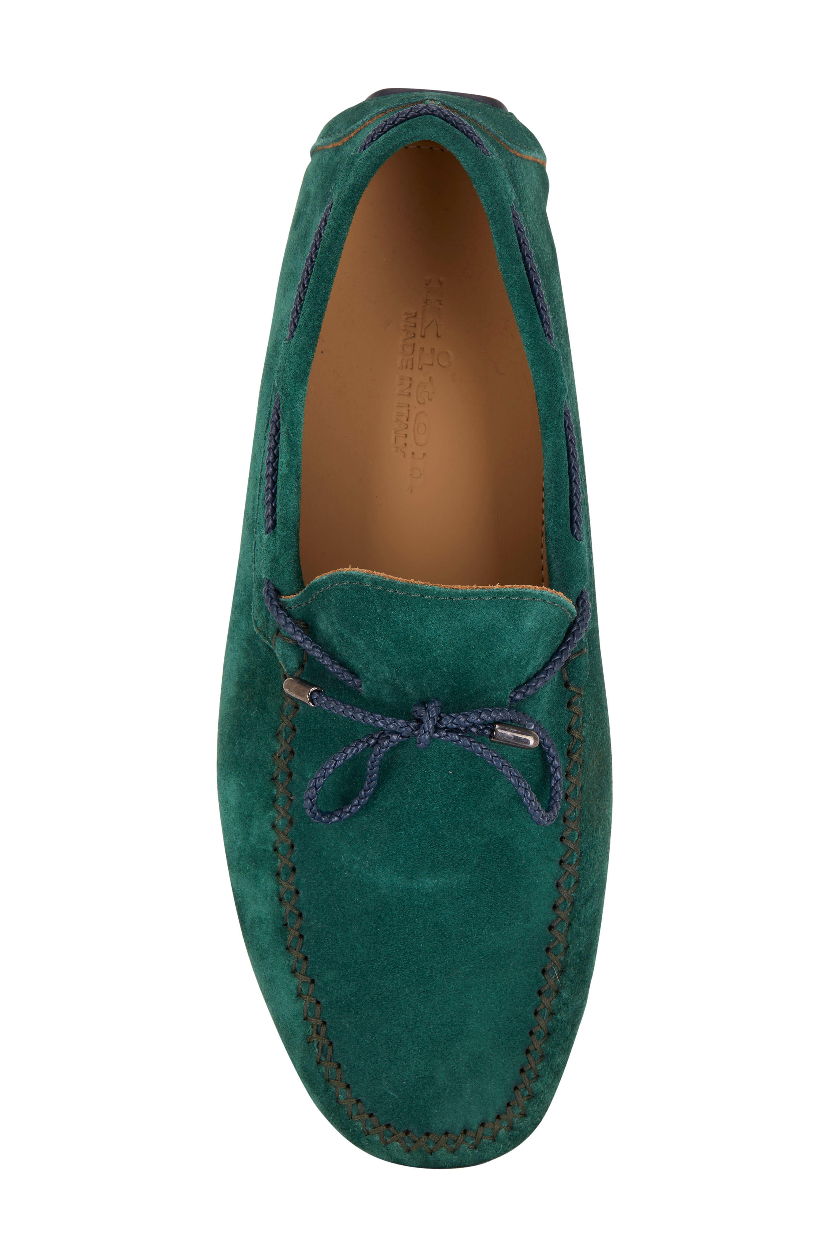 Kiton - Green Suede Driver | Mitchell Stores