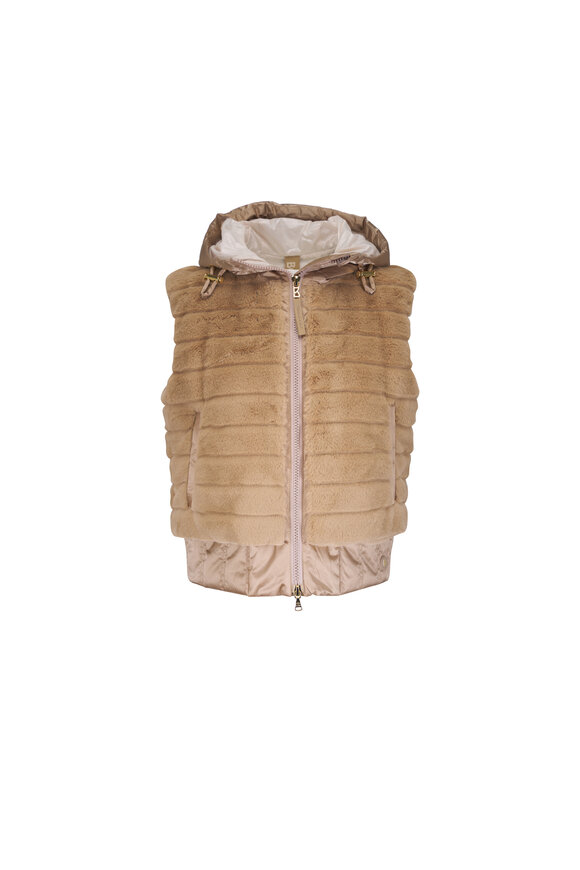 Bogner Yumi Beige Hooded Vest