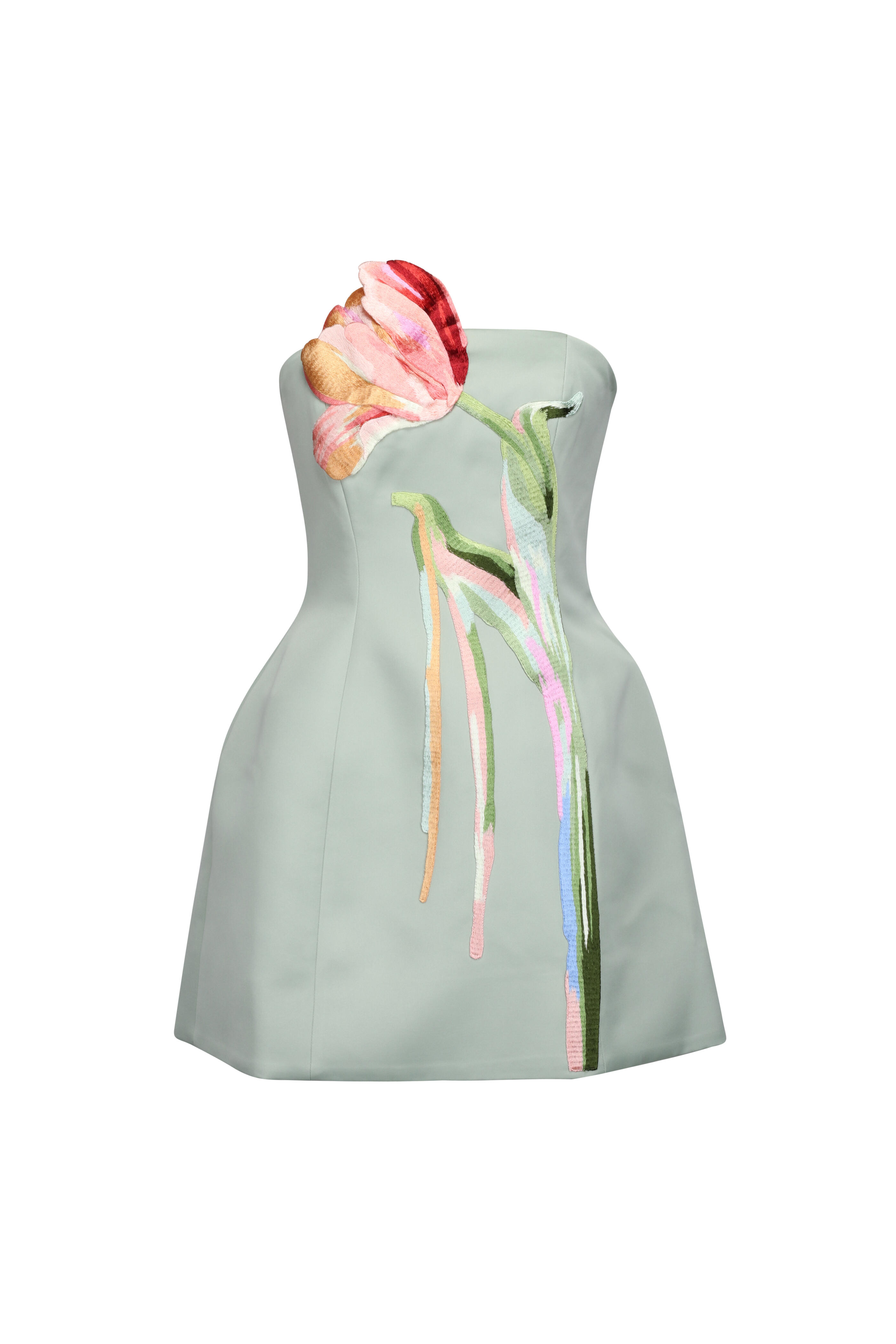Leo Lin - Roselle Green Cutout Bustier Mini Dress
