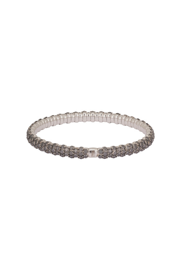 ZYDO 18k White Gold Black Diamond Stretch Bracelet - view 3