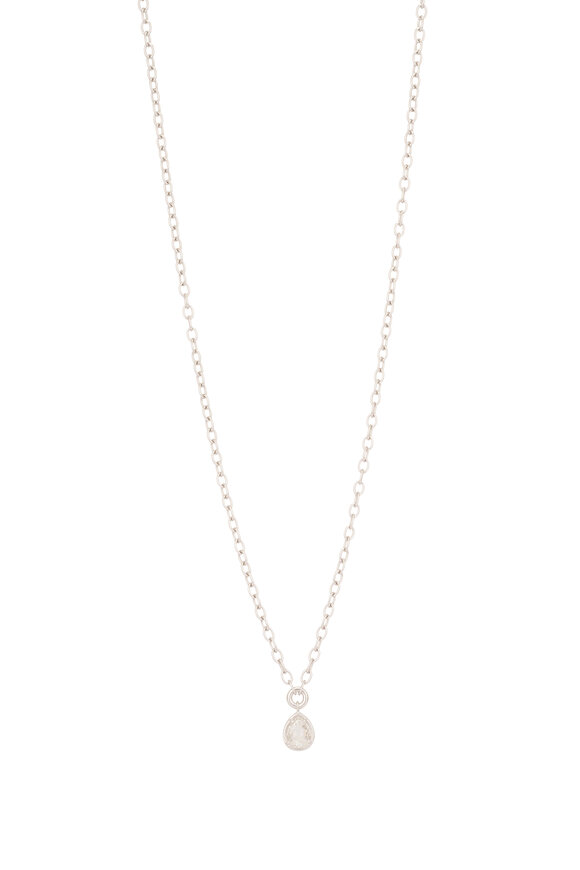 Sutra 18k White Gold Pear Shape Diamond Necklace - view 1