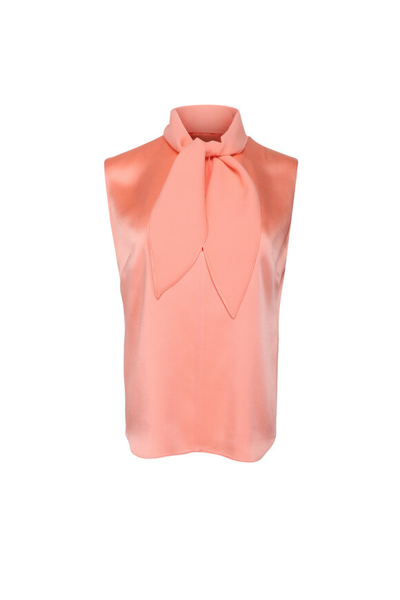 Stella McCartney Pink Satin Tie Neck Blouse
