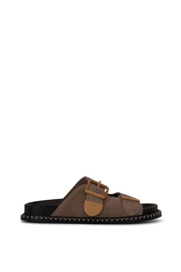 Chloé - Rebecca Dark Greige Slide Sandal 