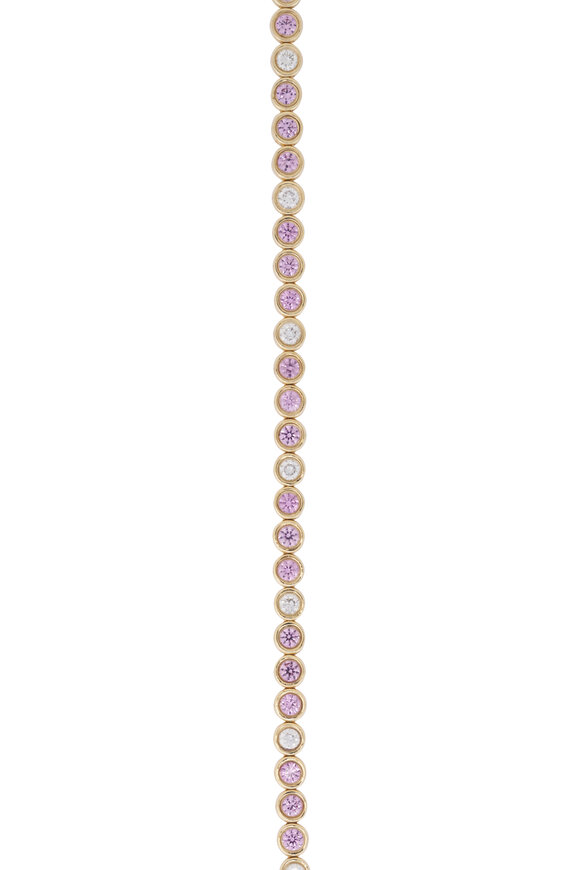 Kai Linz 14k Yellow Gold Diamond & Pink Sapphire Bracelet - view 2