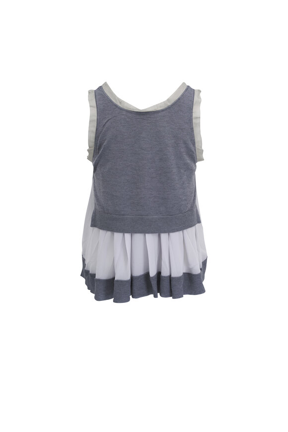 3.1 Phillip Lim - Dark Gray Combo Chiffon Knit Tank 