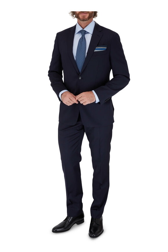 Atelier Munro - Solid Navy Stretch Wool Suit