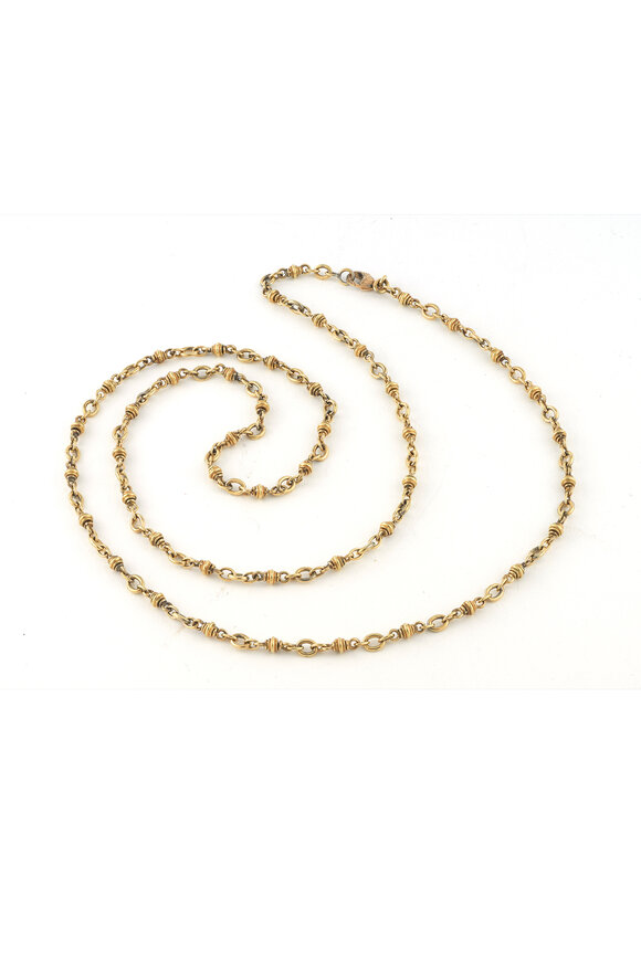 Sylva & Cie Textured Bead Necklace