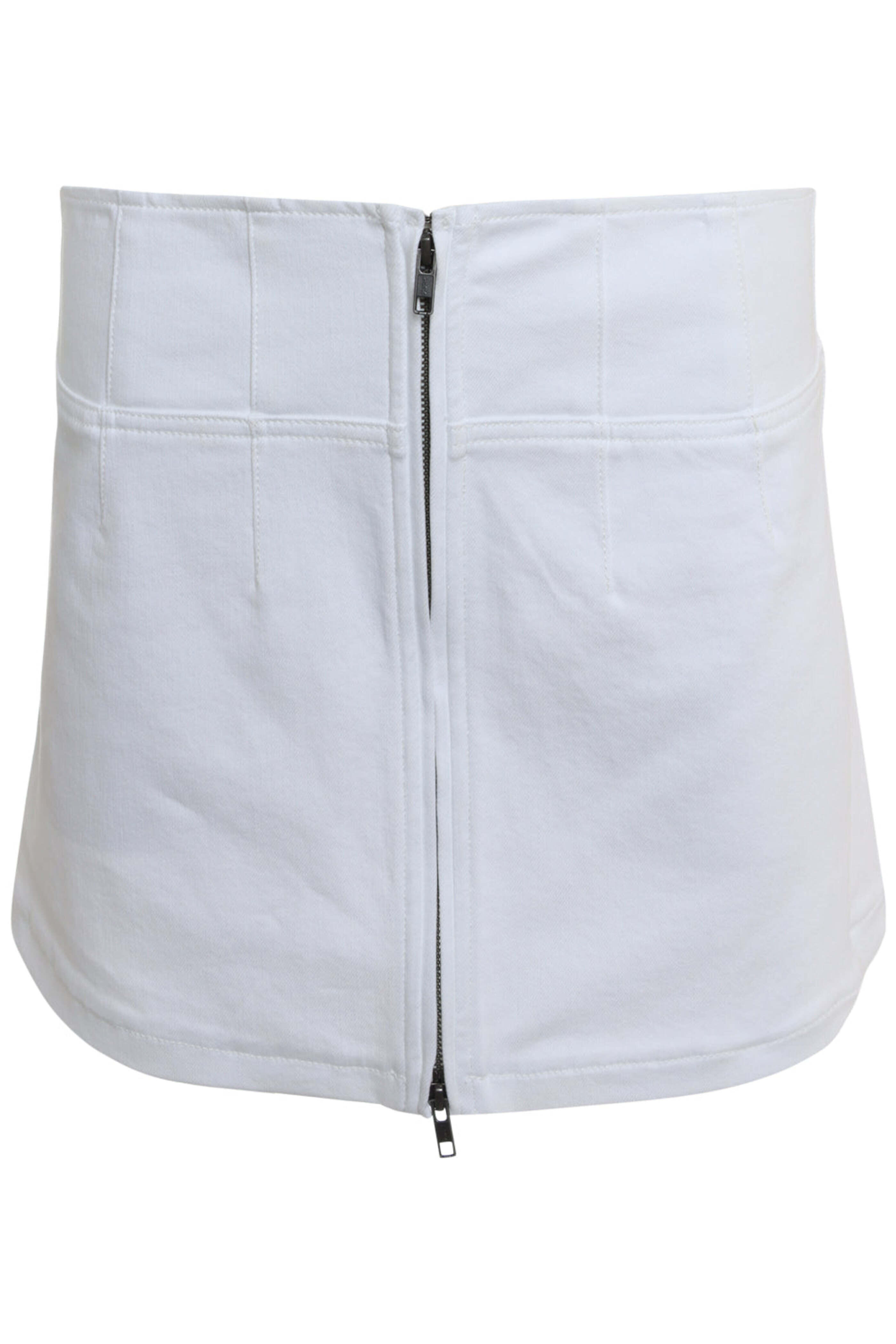 Alice & Olivia - White Paxton Zip Front Mini Skirt