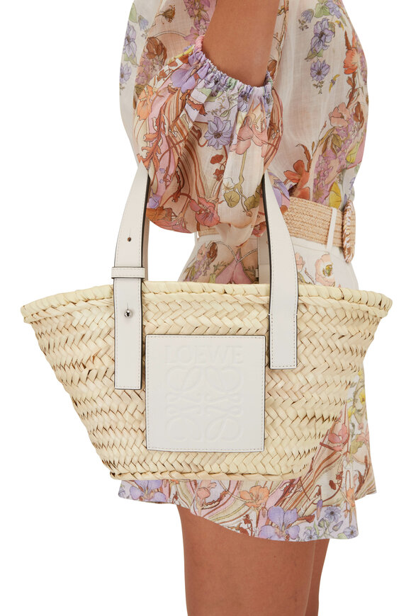 Loewe - Natural & White Small Basket Bag