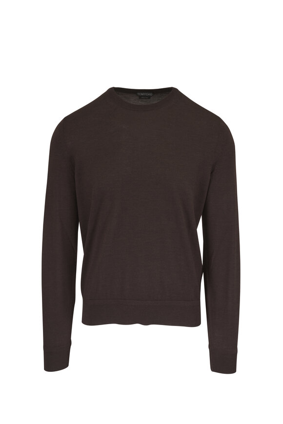 Tom Ford Chocolate Cashmere & Silk Crewneck Sweater - view 1