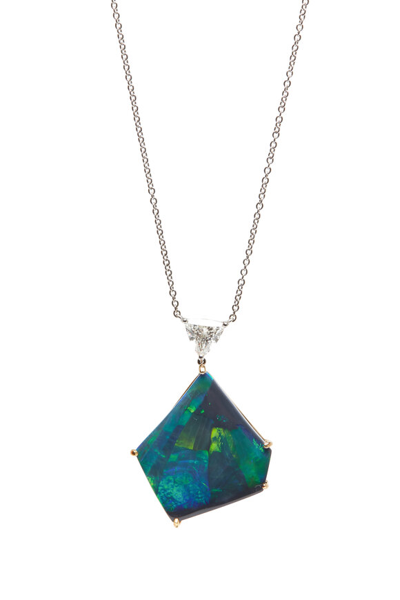 Oscar Heyman - Platinum & Gold Opal Diamond Pendant Necklace