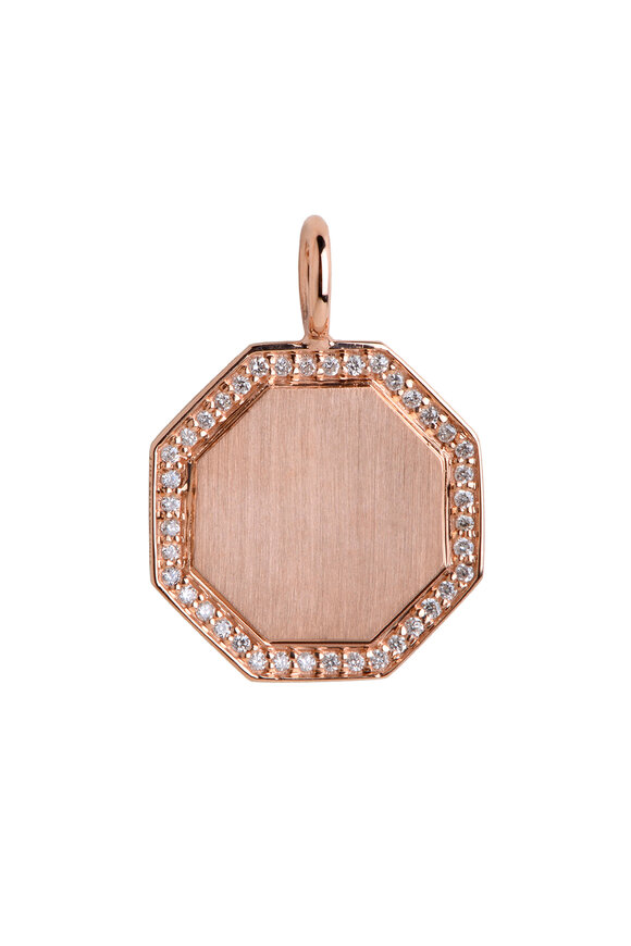 Bridget King 14k Rose Gold Octagon Diamond Pendant - view 1