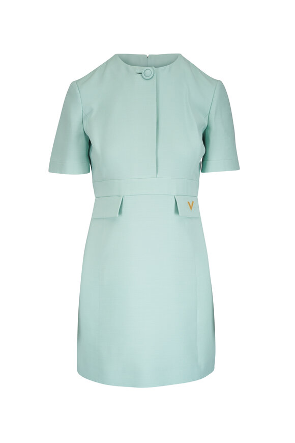 Valentino Celadon Wool & Silk Mini Dress - view 1