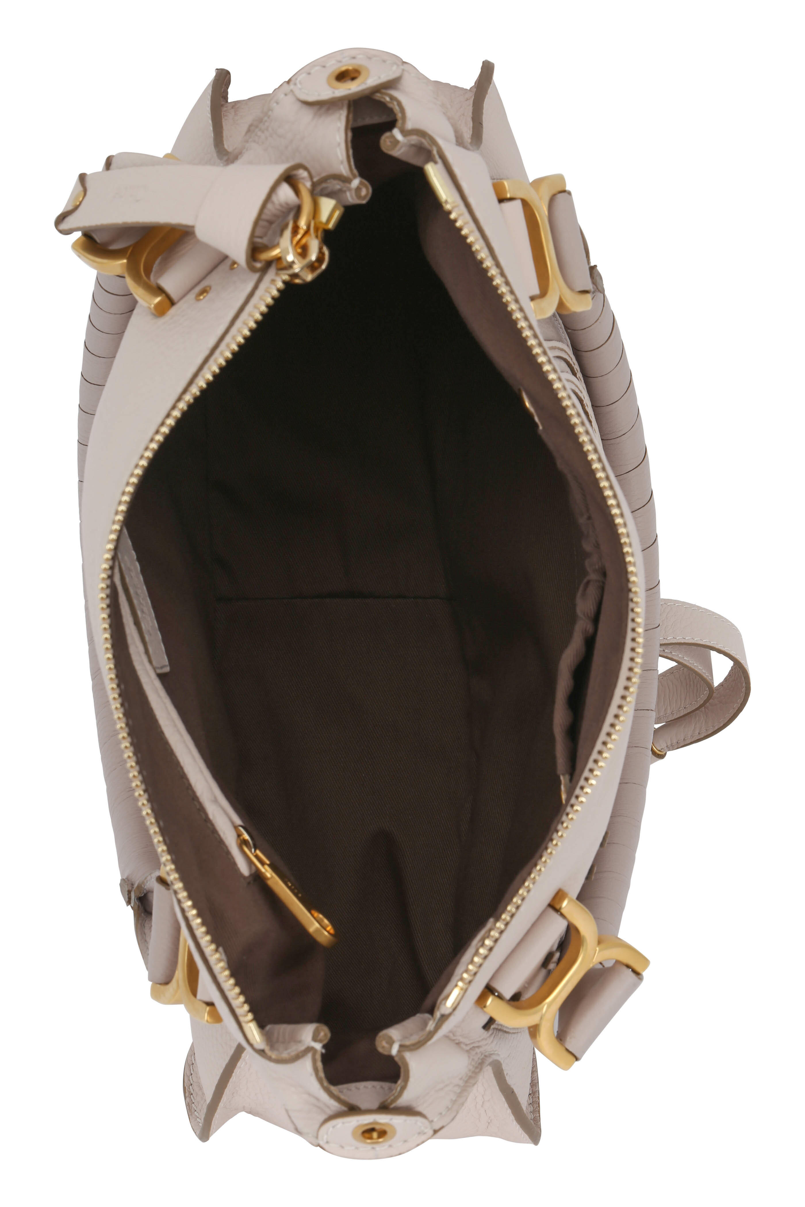 Chloé - Marcie Abstract White Leather Medium Shoulder Bag