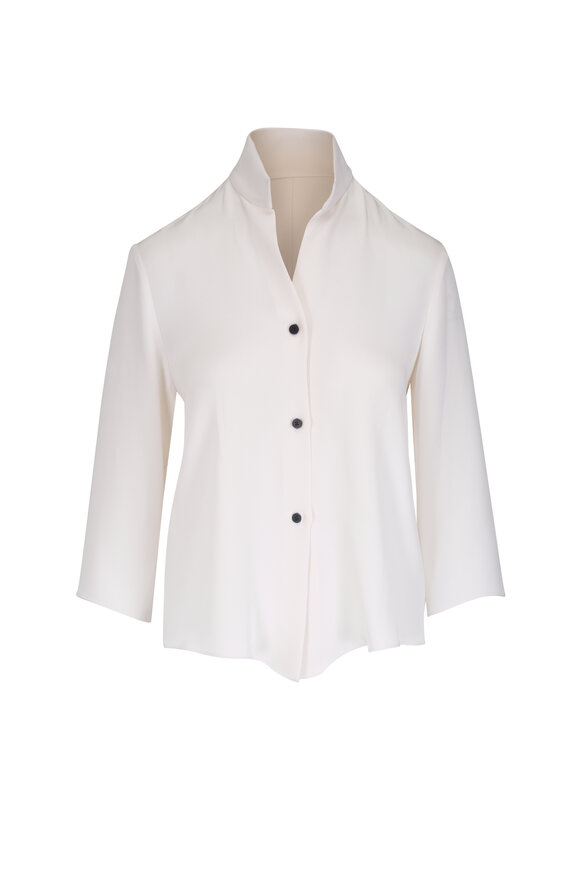 Peter Cohen Crosby Taj White 4-Ply Silk Top - view 1