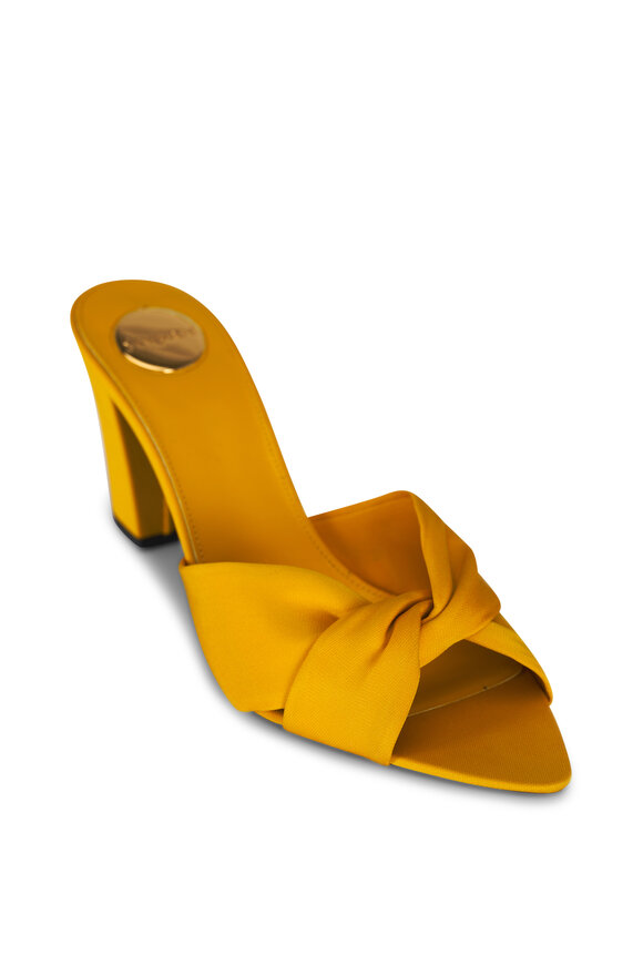 Saint Laurent Franciane Twisted Orange Satin Sandal, 75mm
