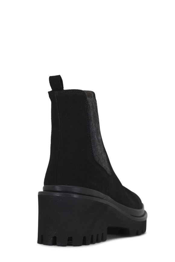 Ron White - Emmaline Black Suede Lug Sole Boot, 50mm