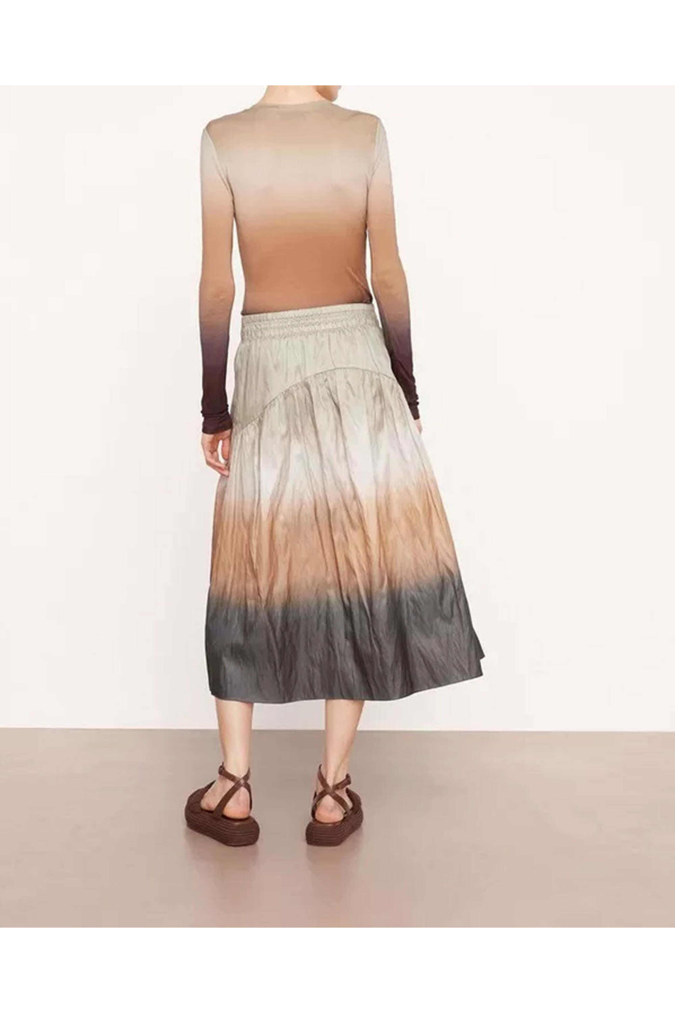 Vince - Vine Dip Dye Smocked Skirt