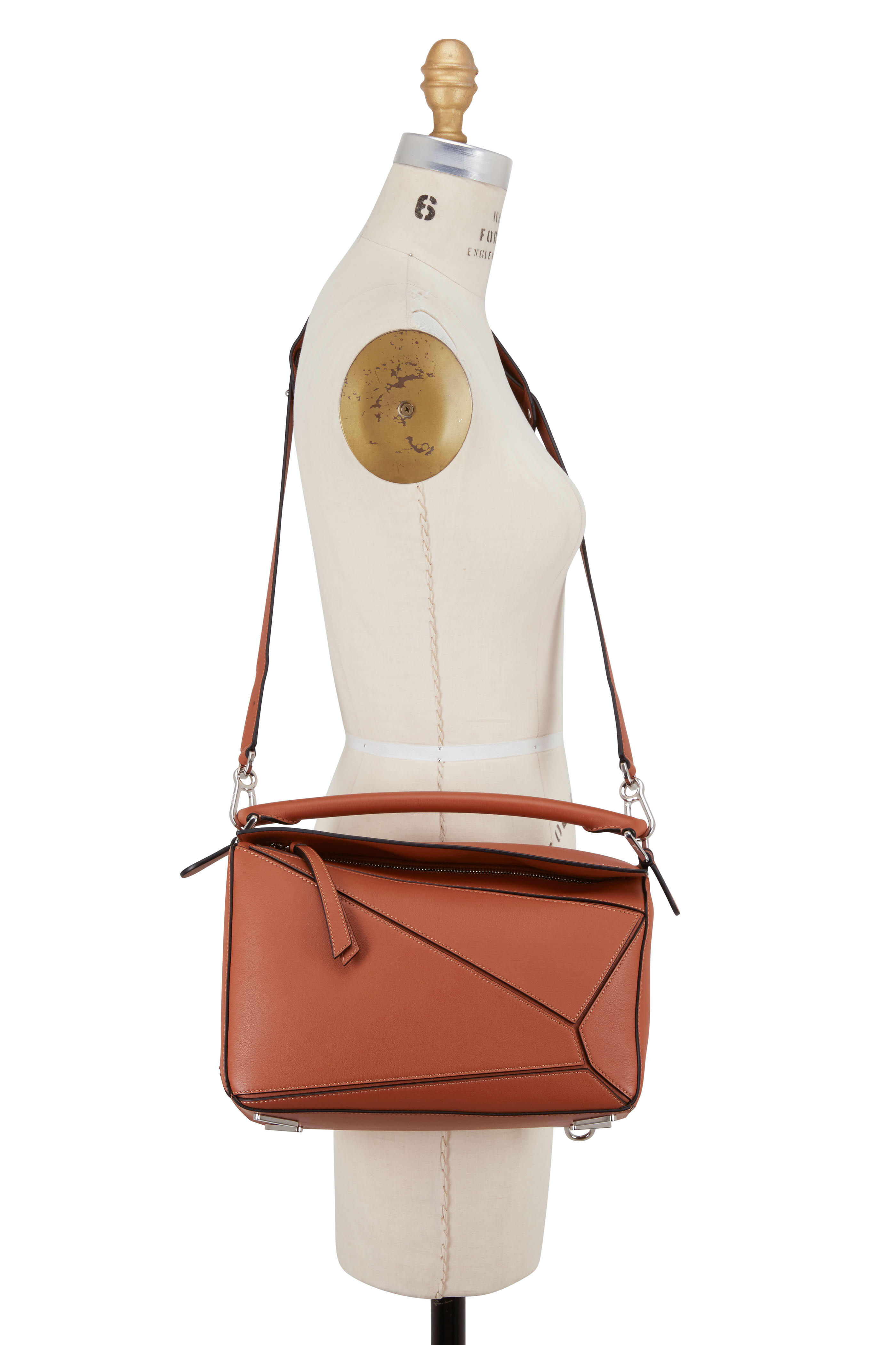 Loewe - Puzzle Tan Leather Top Handle Bag | Mitchell Stores