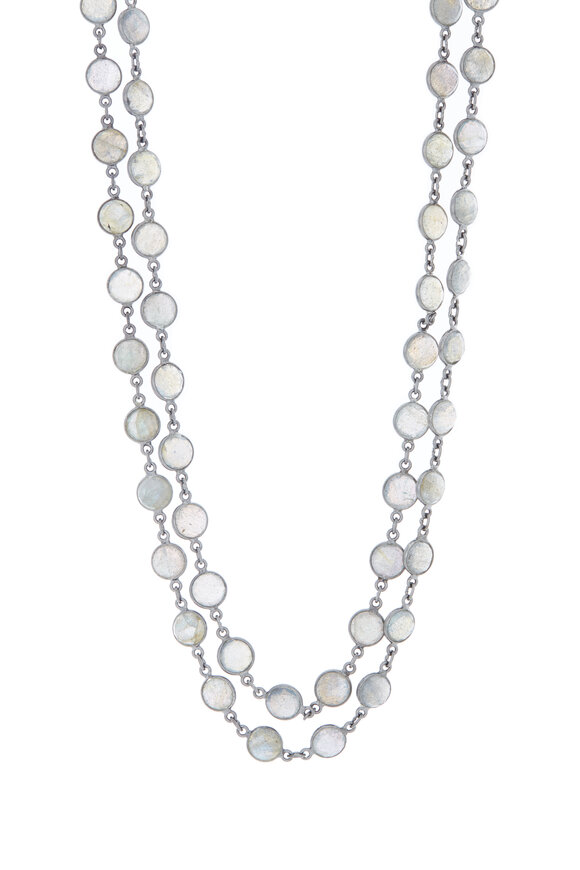 Loriann - Rhodium Silver Labradorite Necklace