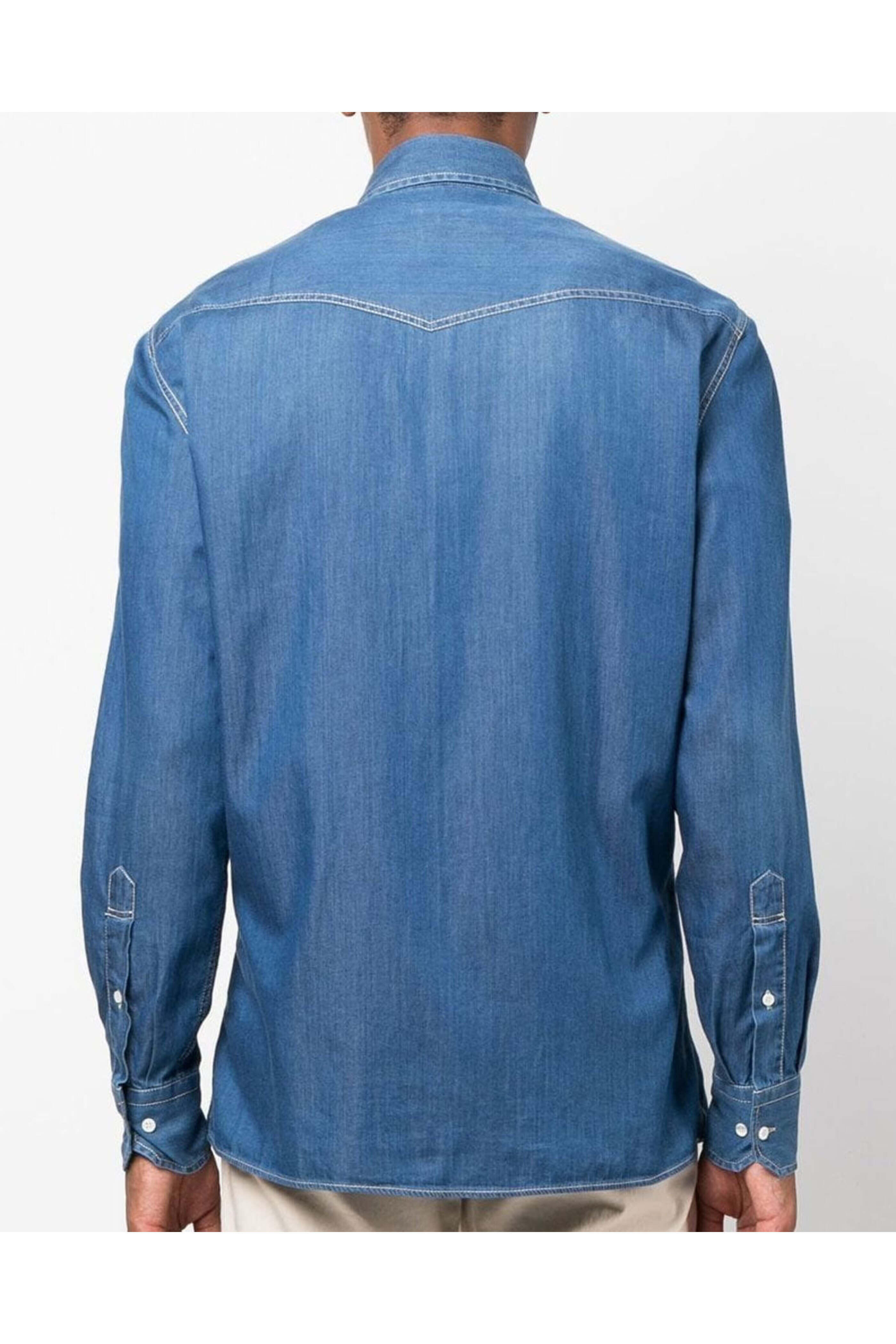 Brunello Cucinelli - Dark Wash Western Denim Sport Shirt