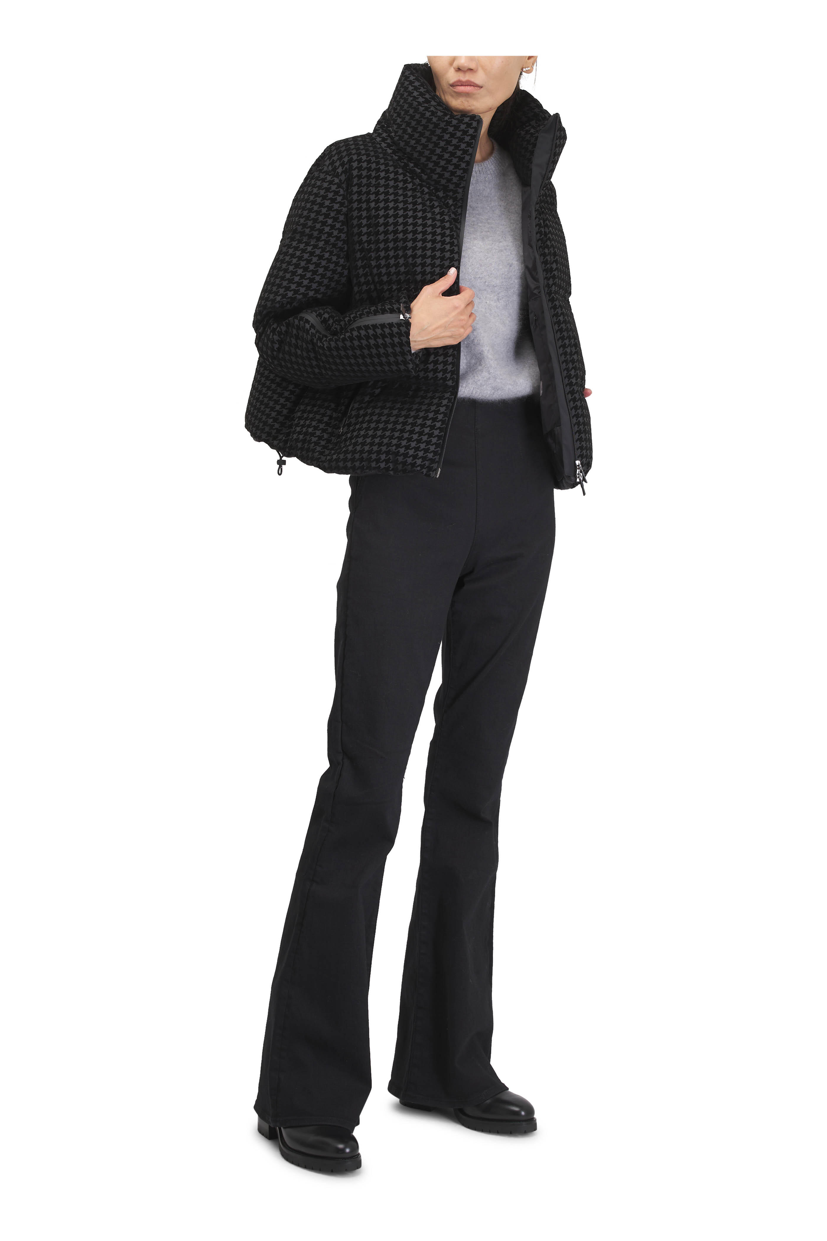 Herno - Black Tonal Houndstooth Down Jacket