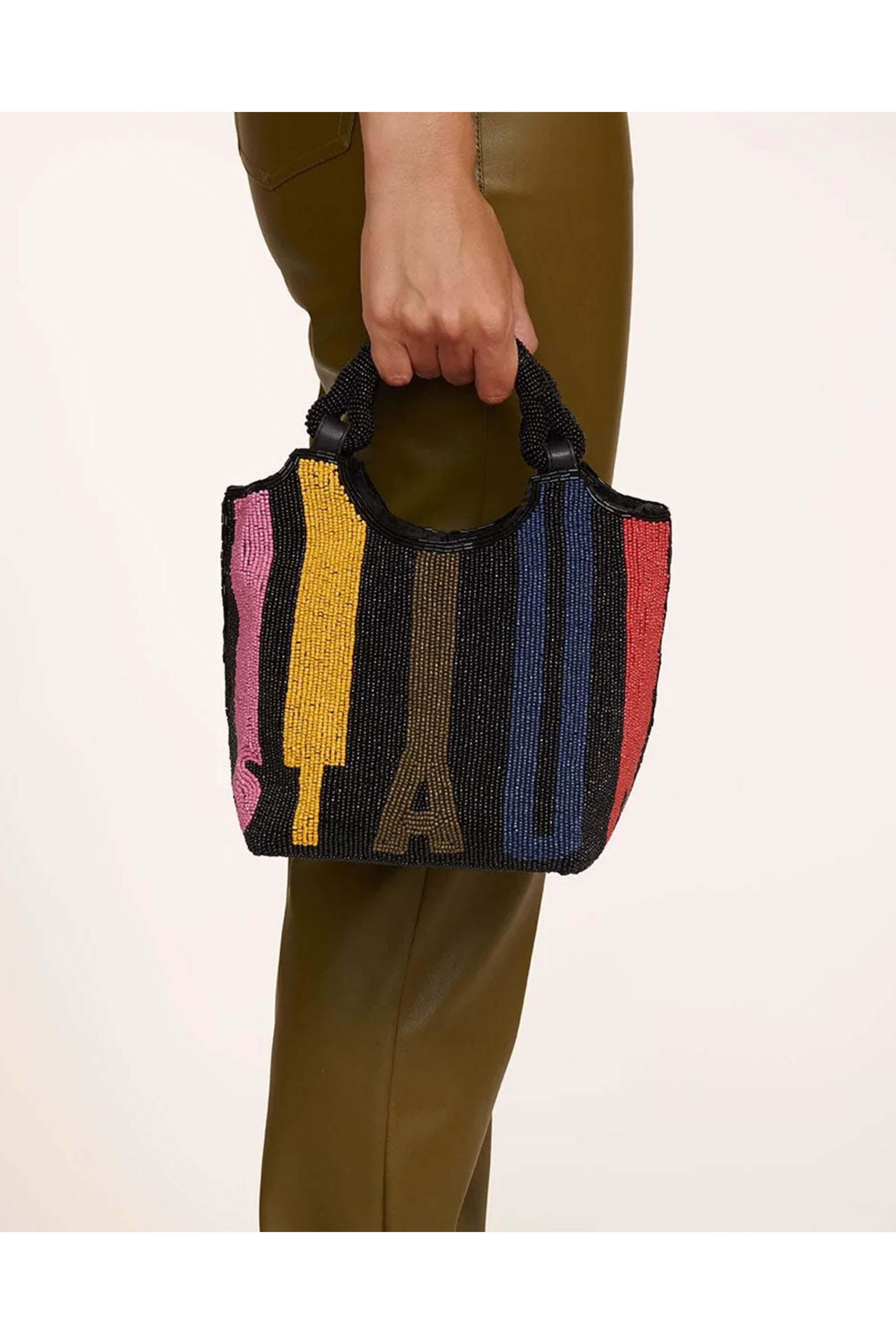 Staud - Beaded Cote Bag in Mosaic Stripe
